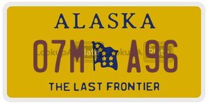 07MA96 license plate in Alaska