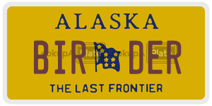 BIRDER license plate in Alaska