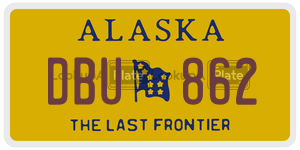 DBU862  license plate in AK