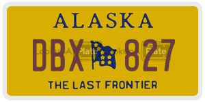 DBX827 license plate in Alaska