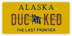 DUCKED  license plate in AK