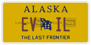EVIL  license plate in AK