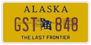 GST848  license plate in AK
