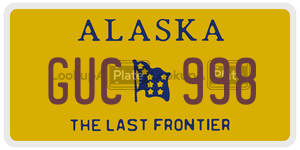 GUC998 license plate in Alaska