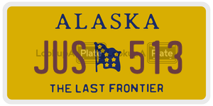 JUS513 license plate in Alaska