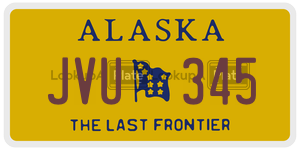 JVU345  license plate in AK