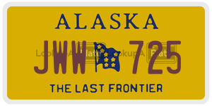 JWW725  license plate in AK