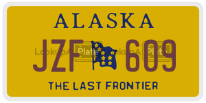 JZF609 license plate in Alaska