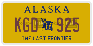 KGD925  license plate in AK