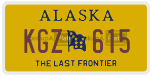 KGZ615  license plate in AK