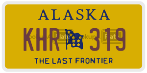 KHR319  license plate in AK