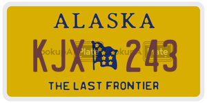 KJX243  license plate in AK