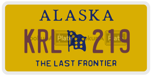 KRL219  license plate in AK