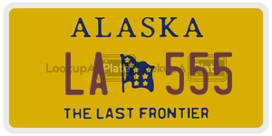 LA555  license plate in AK
