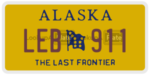 LEB911 license plate in Alaska