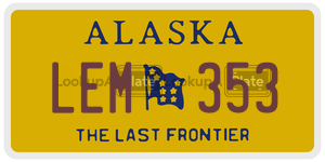 LEM353  license plate in AK