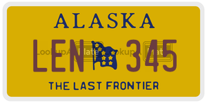 LEN345  license plate in AK