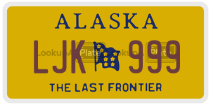 LJK999  license plate in AK