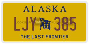 LJY385 license plate in Alaska