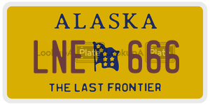 LNE666  license plate in AK
