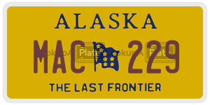 MAC229 license plate in Alaska