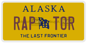 RAPTOR license plate in Alaska