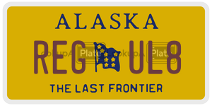 REGUL8 license plate in Alaska