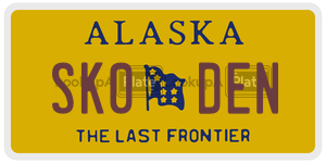 SK0DEN  license plate in AK