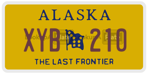 XYB210 license plate in Alaska