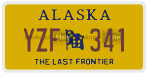 YZF341  license plate in AK