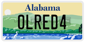 0LRED4  license plate in AL