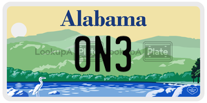 0N3  license plate in AL