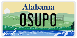 0SUP0 license plate in Alabama