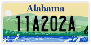 11A202A  license plate in AL