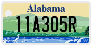 11A305R  license plate in AL
