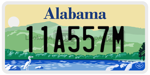 11A557M  license plate in AL