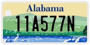 11A577N  license plate in AL