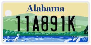 11A891K  license plate in AL