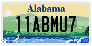 11ABMU7  license plate in AL