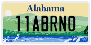 11ABRN0  license plate in AL