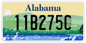 11B275C  license plate in AL