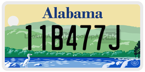 11B477J  license plate in AL