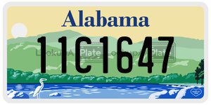11C1647  license plate in AL