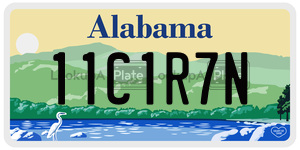 11C1R7N  license plate in AL
