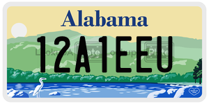 12A1EEU  license plate in AL