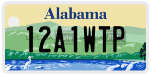 12A1WTP  license plate in AL