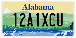 12A1XCU  license plate in AL