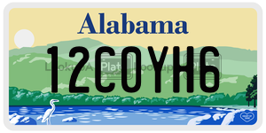 12C0YH6  license plate in AL