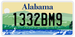 1332BM9 license plate in Alabama