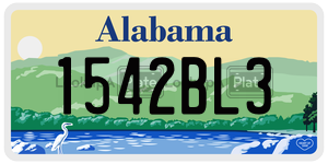1542BL3 license plate in Alabama
